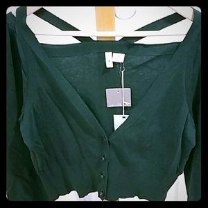 Moth cropped green cardigan sz M